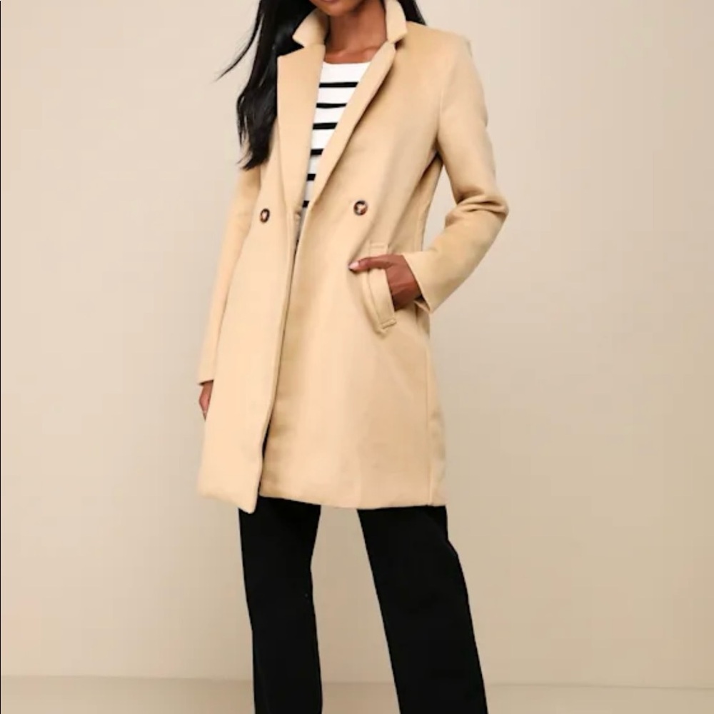 NWT double breasted tan coat